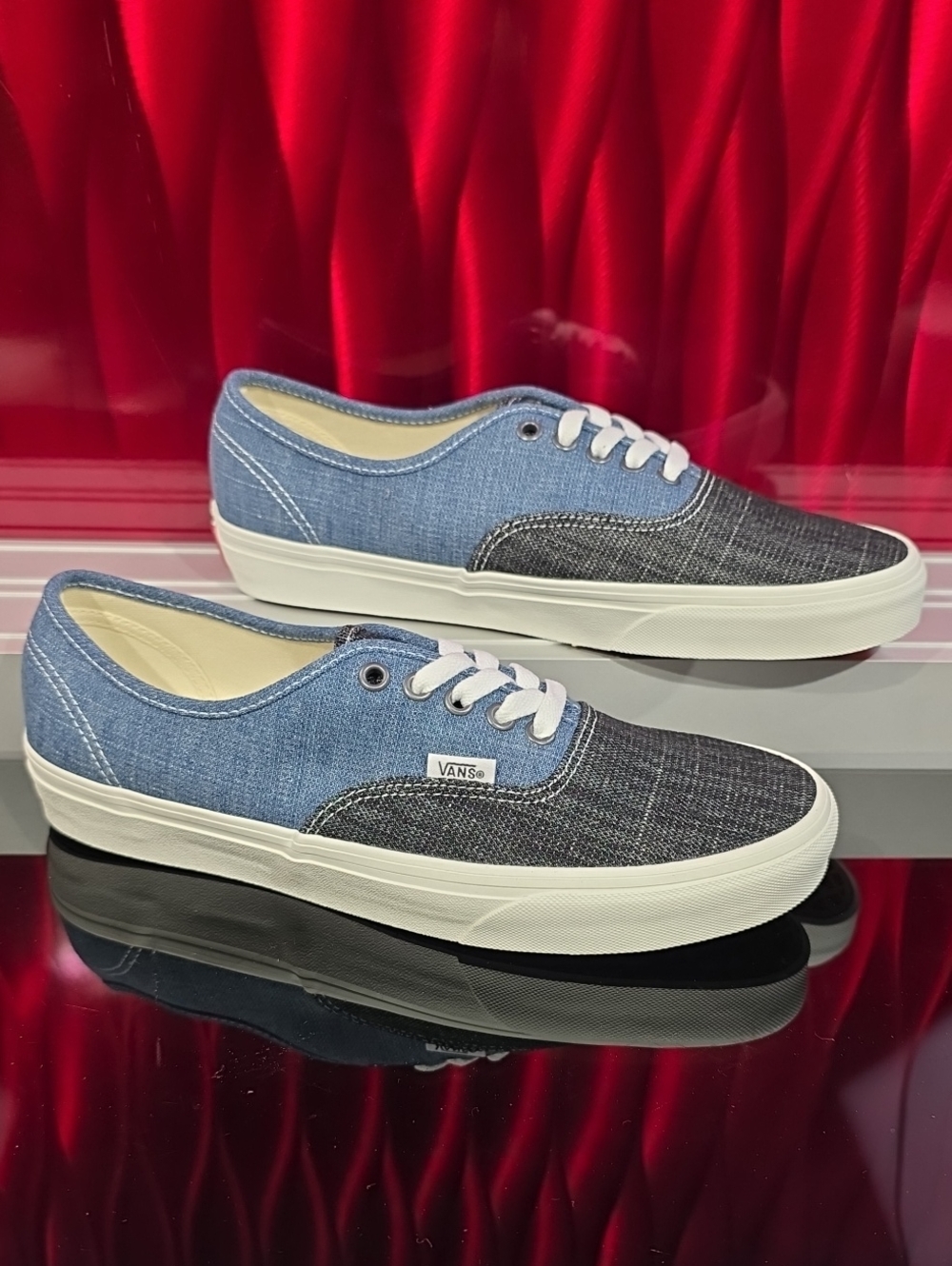 Vans Authentic Threaded Denim Blue White Shoes Men's 9.0 Women's 10.5 New